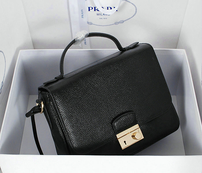 2014 Prada calfskin mini bag BT0952 black for sale